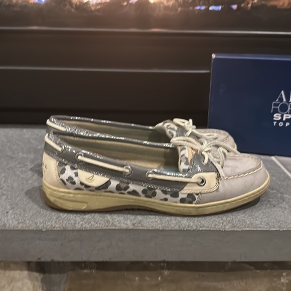 Sherry Top-Sider Angelfish Grey Blue Leo Animal Leopard Print - Picture 4 of 8